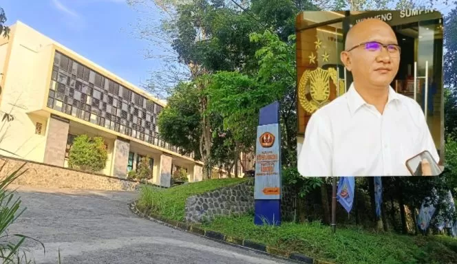 Tampak Jalan Masuk Fakultas Keperawatan Unpad. Pojok Atas Kanan Kasat Reskrim Polres Sumedang, AKP Tanwin Nopiansah (Foto : Istimewa) 