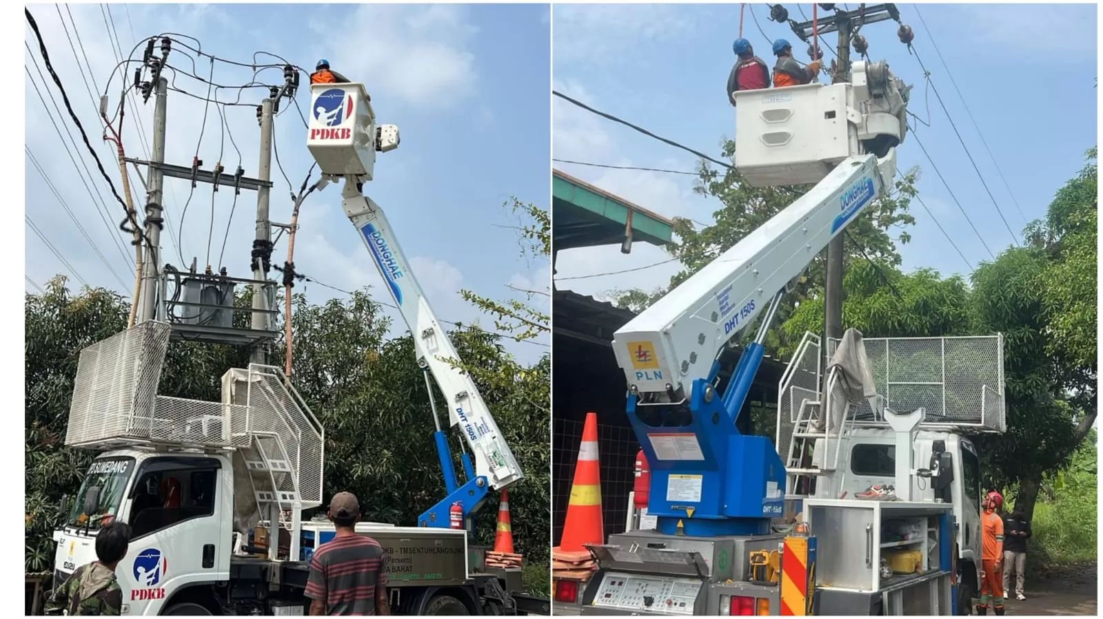Petugas PLN UP3 Sumedang saat melakukan pemeliharaan jaringan listrik tanpa padam di Sumedang Jabar, Minggu (24/5/2026). (FOTO: dok PLN)
