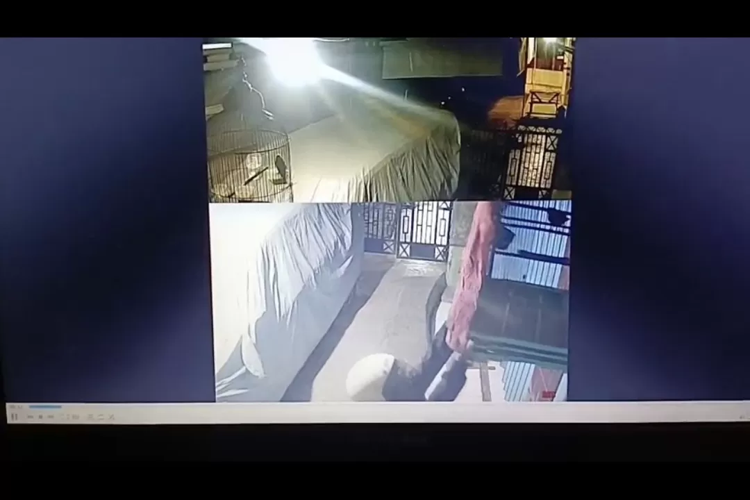 Tangkapan layar kamera CCTV saat maling manuk beraksi di Rancakalong. (Foto : Istimewa)