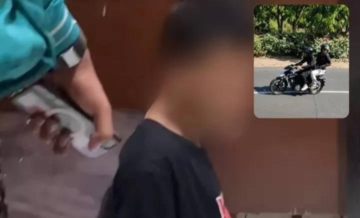Pelaku Penjambretan Seorang Perempuan Asal Rancakalong yang Viral Mengendarai Satria FU saat Ditangkap Tim URC Polres Sumedang (Foto : Istimewa) 