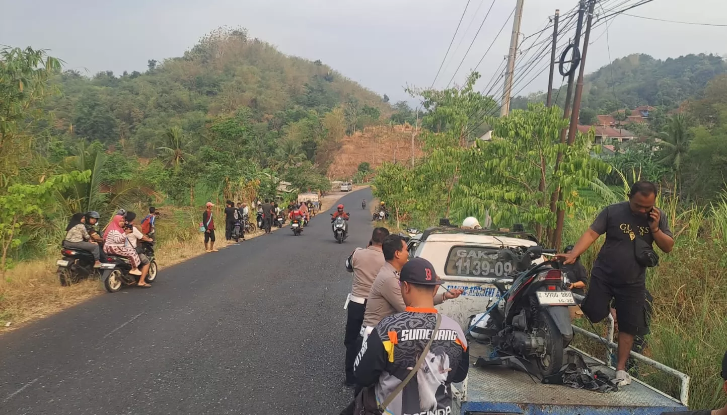TKP Laka Lantas Dua Pengendara Tewas di Wado Sumedang (Foto : Istimewa) 