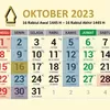 Kalender Oktober 2023 Lengkap dengan Tanggal Merah dan Daftar Weton yang Mendapatkan Keberuntungan
