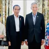 Presiden Jokowi dan Ibu Iriana Hadiri Jamuan Santap Siang Bersama PM Lee