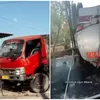 Truk Tangki Bermuatan 7 Ton Minyak Goreng Terguling di Mojokerto, Sopir Hanya Bisa Pasrah Muatan di Jarah Warga