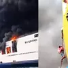 KMP Batumandi Terbakar di Pelabuhan Merak, Penumpang Dievakuasi Turun Lewat Tali