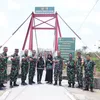 Tim Wasrik Itdam V/Brawijaya Tinjau Proyek Pembangunan Jembatan di Wilayah Kodim 0808/Blitar