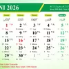 Kalender Juni 2026, Catat Deretan Hari Besar Nasional, Internasional, Libur dan Cuti Bersama