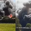 Langit Kuningan Memerah, Kebakaran Besar Hantam Pabrik Triplek Sampora!
