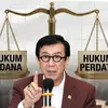 Dua Ranah Hukum Sering Membias, Yasonna Laoly Tekankan Pentingnya Uji Unsur Pidana dan Perdata
