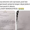 Viral! Surat Permohonan Bupati Sigi Jadi Bungkus Nasi Pecel