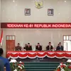 Wali Kota Pematangsiantar menyaksikan Pidato Kenegaraan Presiden RI Sidang.