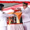 Wali Kota Siantar Sebagai  Irup  Peringatan Proklamasi, Syalomita JH Pardede Bawa Baki Bendera.