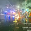 Disdamkarmat kota Pematangsiantar Padamkan Kebakaran Sejumlah Ruko di Jl.Bandung Siantar.