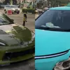 Viral Taksi Green SM Seruduk Bagian Belakang Mobil Sport Hingga Hancur   