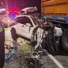 Diduga Pengemudi Tertidur Sesaat, Honda CRV Hancur Tabrak Truk Fuso di Tol Pandaan–Malang, 5 Tewas