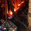 Aksi Sigap Babinsa Dan Warga Padamkan Kebakaran Hutan Jati Di Pagerwojo Blitar