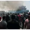 Kapal Penangkap Ikan Terbakar Hebat Di Pelabuhan Jongor Kota Tegal