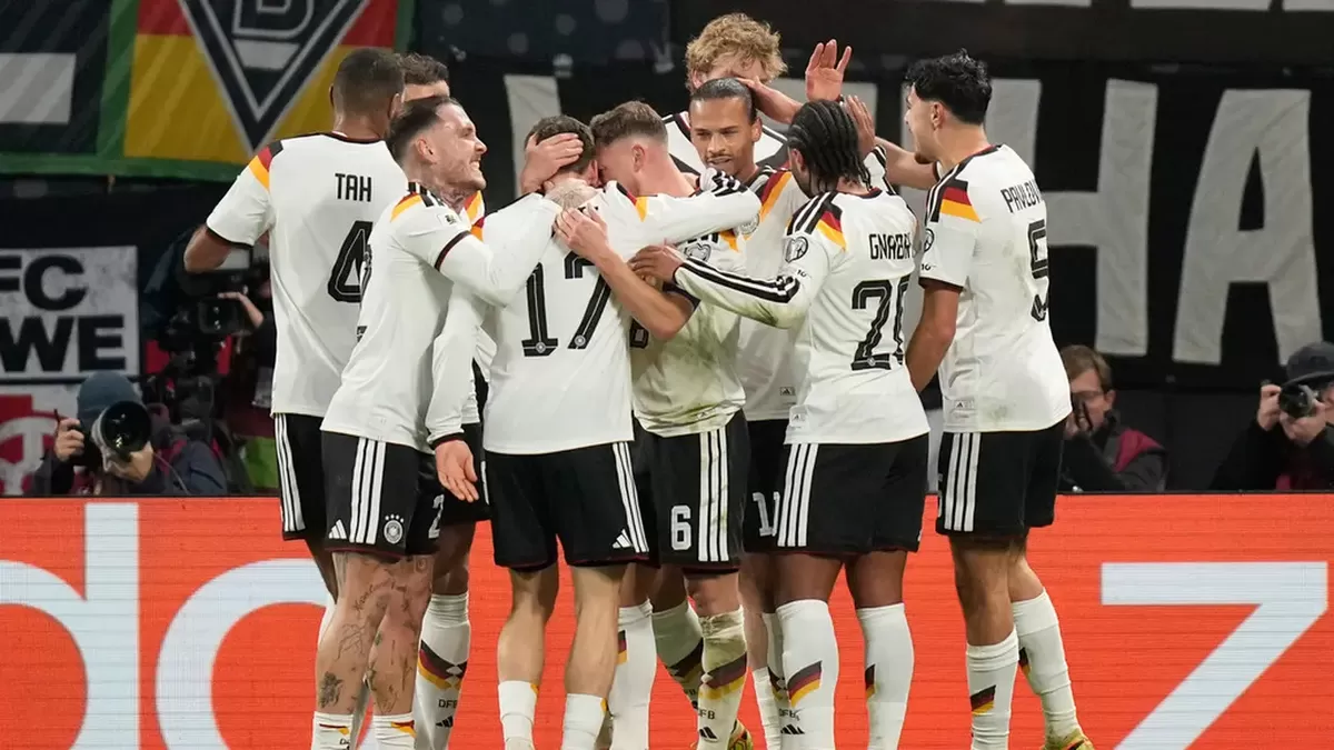 Pemain Jerman merayakan pesta gol saat menundukkan Curacao 7-1 pada pertandingan pembuka Grup E Piala Dunia 2026 di Houston.