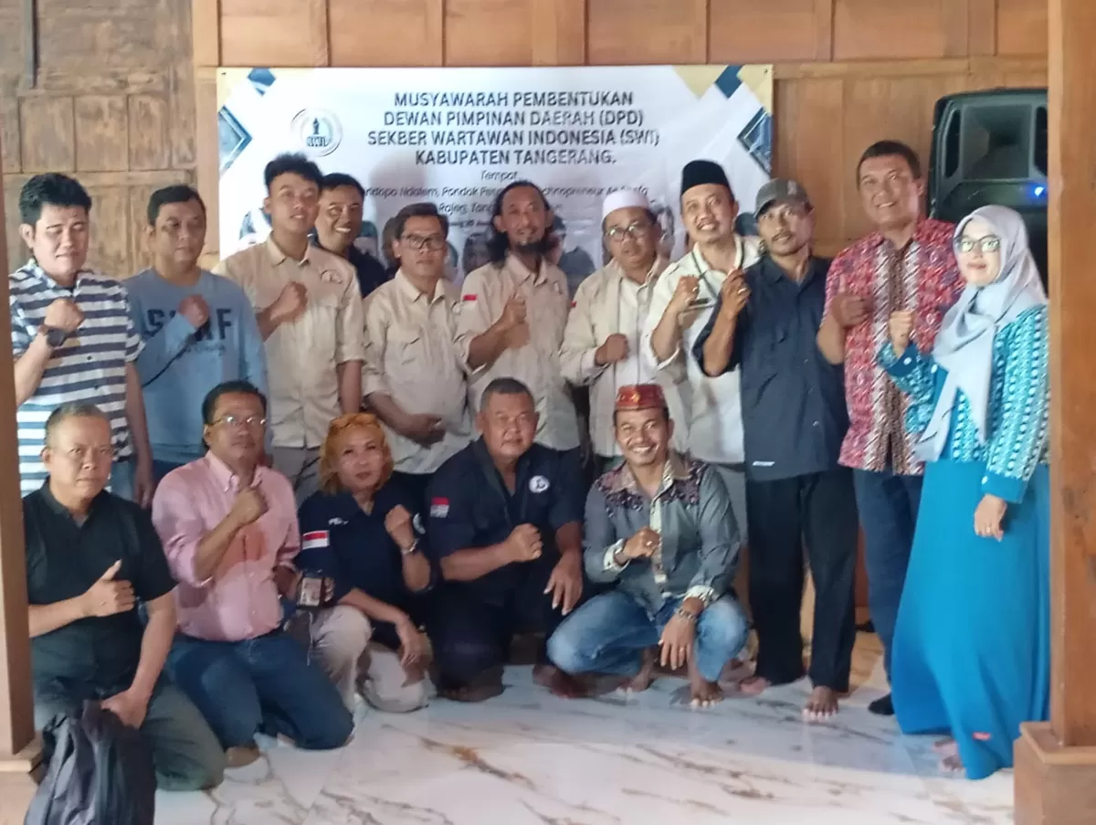 DPD Sekretariat Bersama Wartawan Indonesia (SWI) Kabupaten Tangerang resmi dideklarasikan dalam musyawarah penuh kekeluargaan di Pondok Pesantren Technopreneur As Shofa, Rajeg.