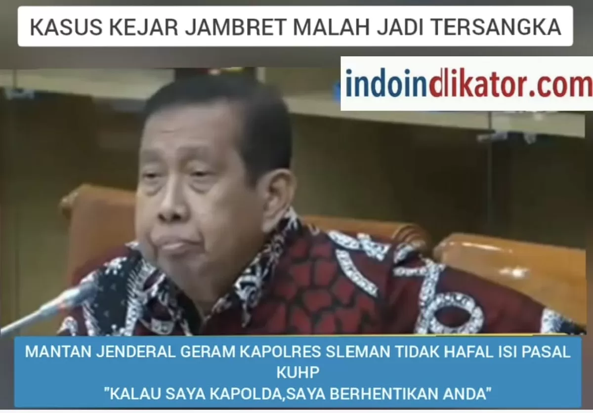 Ledakan emosi mantan Kabareskrim Polri, Dr. Rycko Amelza Dahniel, menyoroti kasus hukum tak lazim di Sleman. Seorang korban penjambretan justru dipidanakan usai mengejar pelaku. 