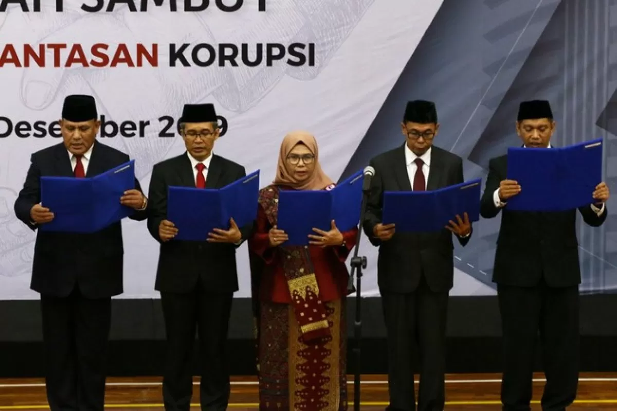 Lima Pimpinan KPK (Foto: ANTARA FOTO/Rivan Awal Lingga)