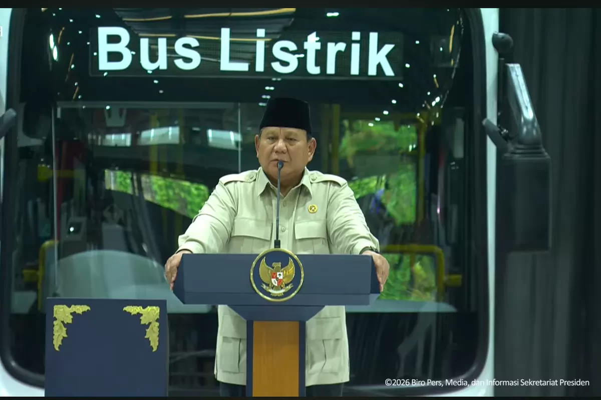 Presiden Prabowo di peresmian pabrik mobil listrik VKTR di Magelang, 9 April 2026.(Sekretariat Presiden)