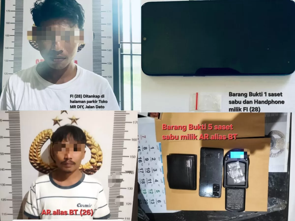 Barang bukti sabu yang diamankan Satresnarkoba Polres Bulukumba dari dua lokasi berbeda di Kecamatan Ujung Bulu.