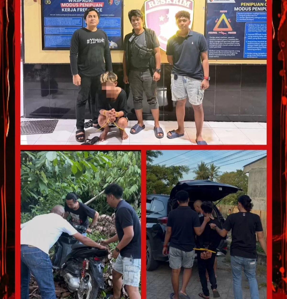 Resmob Polres Bulukumba mengamankan terduga pelaku curanmor dan barang bukti sepeda motor Yamaha Mio M3 warna hitam.