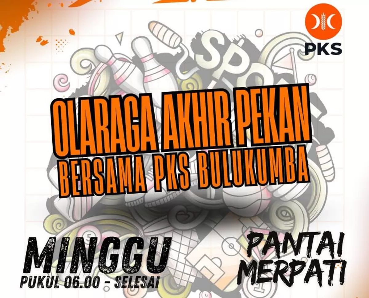 Kegiatan Olahraga Akhir Pekan Bersama PKS Bulukumba akan digelar di kawasan Pantai Merpati, Kecamatan Ujung Bulu, Kabupaten Bulukumba. 