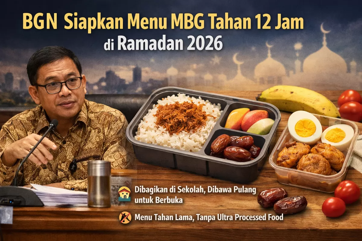 (Ilustrasi) Kepala Badan Gizi Nasional Dadan Hindayana menyampaikan penjelasan mengenai skema menu MBG tahan 12 jam selama Ramadan 2026.