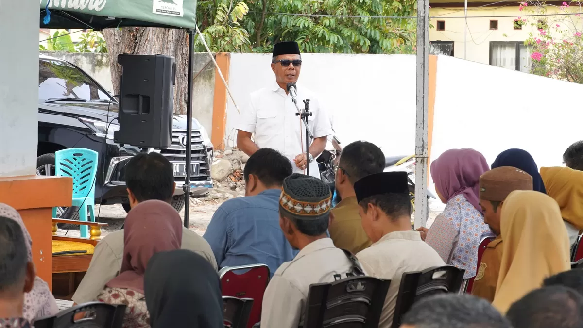 Bupati Bulukumba Andi Muchtar Ali Yusuf saat menghadiri Musrenbang Bulukumba 2026 yang dirangkaikan dengan Safari Ramadan di Kecamatan Gantarang, Senin (23/2/2026).