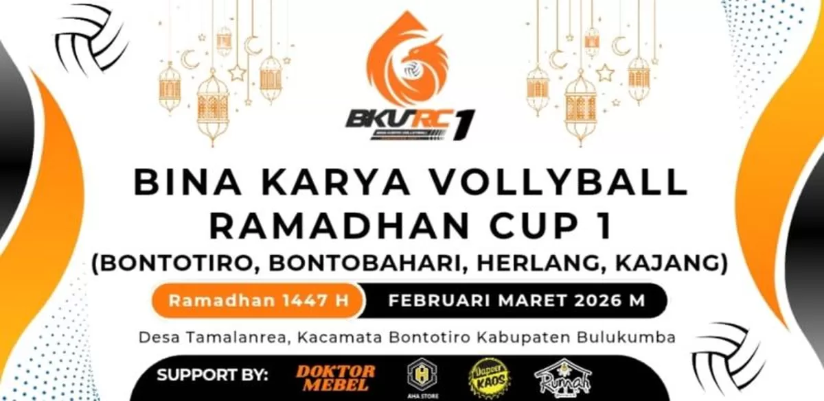 Turnamen Bina Karya Volly Ball Ramadan Cup 1 (BKV-RC1) digelar di Bulukumba sebagai ajang silaturahmi dan pembinaan atlet muda empat kecamatan.