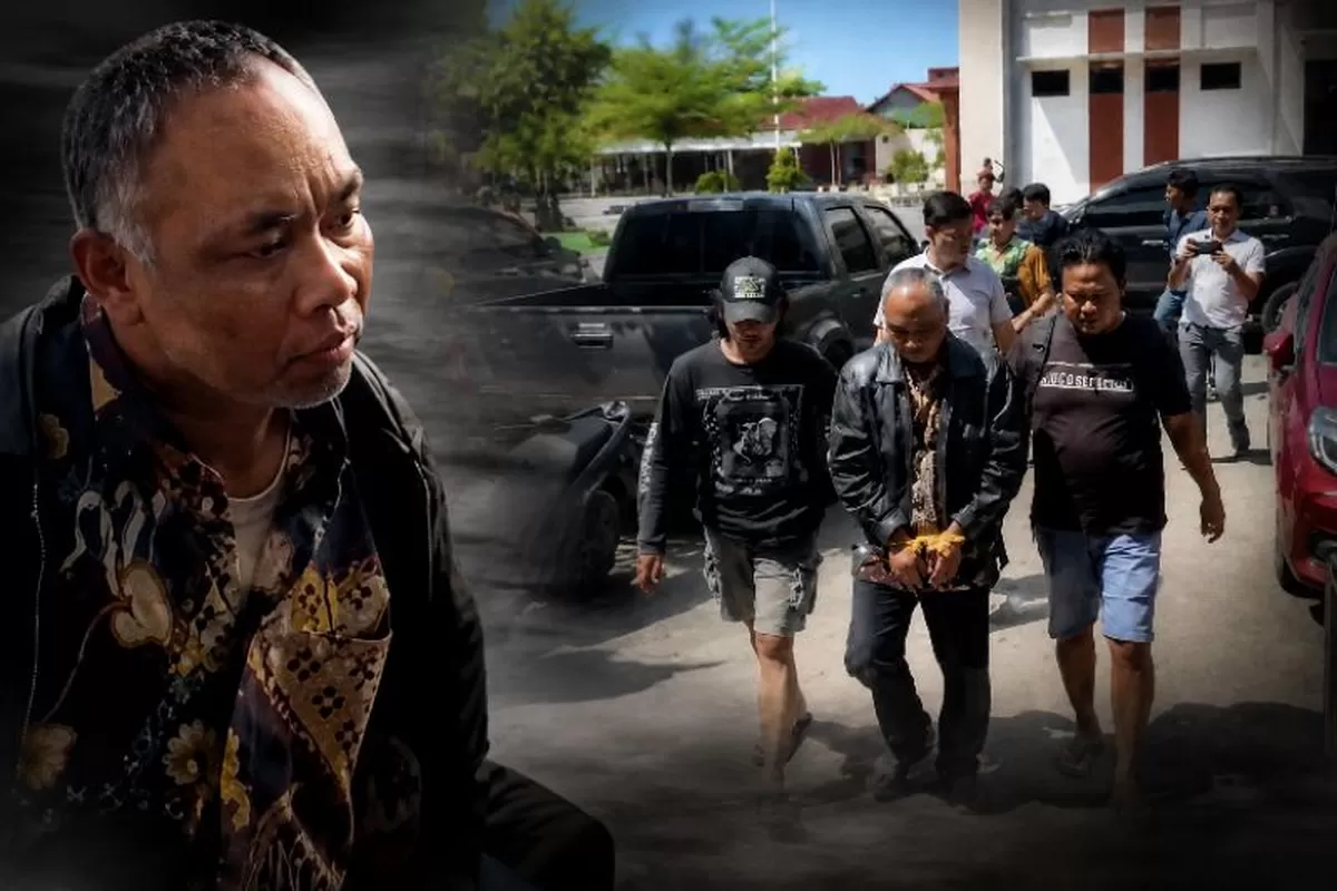 Pendiri pondok pesantren di Pati, Jawa Tengah, digiring aparat kepolisian setelah ditetapkan sebagai tersangka kasus dugaan kekerasan seksual terhadap santriwati.