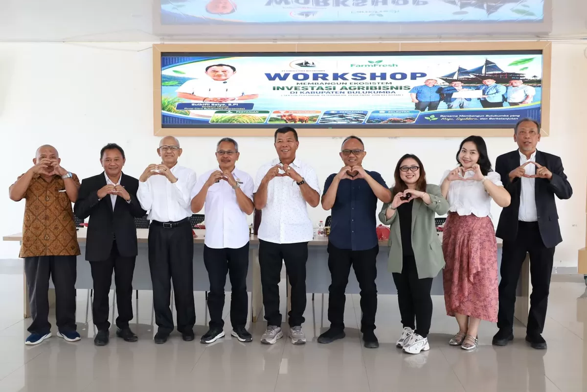 Pemkab Bulukumba bersama PT Pinisi Citra Bulukumba (Perseroda) dan FamFresh Industries menggelar Workshop Membangun Ekosistem Investasi Agribisnis di Gedung Pinisi, Rabu (3/6/2026).