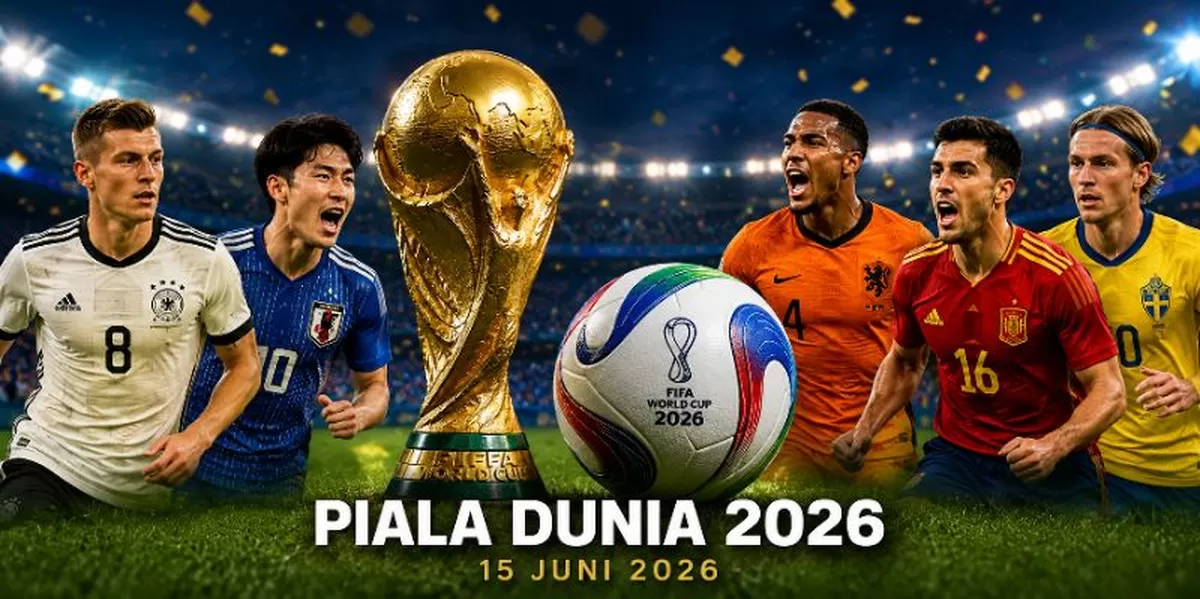 Jadwal Piala Dunia 2026 hari Senin 15 Juni 2026 menyuguhkan laga-laga seru dari fase grup, termasuk Jerman, Belanda, Jepang dan Spanyol yang memburu kemenangan perdana.