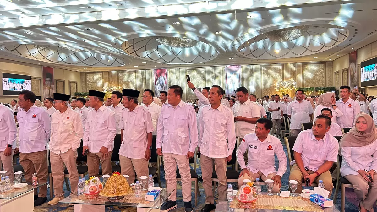 Ketua DPC Gerindra Bulukumba Syahruni Haris mengikuti Rakorda DPD Partai Gerindra Sulawesi Selatan di Makassar, Selasa (4/8/2026).