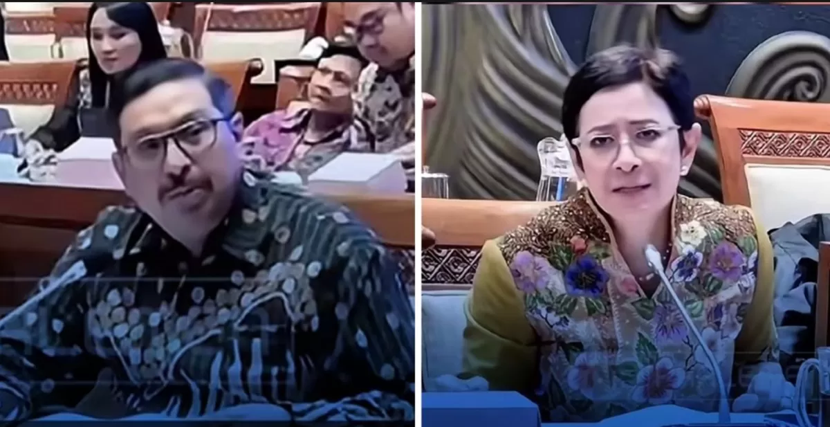Sekjen Komdigi Ismail menjawab pertanyaan anggota Komisi I DPR Nurul Arifin mengenai link Google Drive pelamar yang biasa diakses siapa saja. (Instagram @tirto.id)