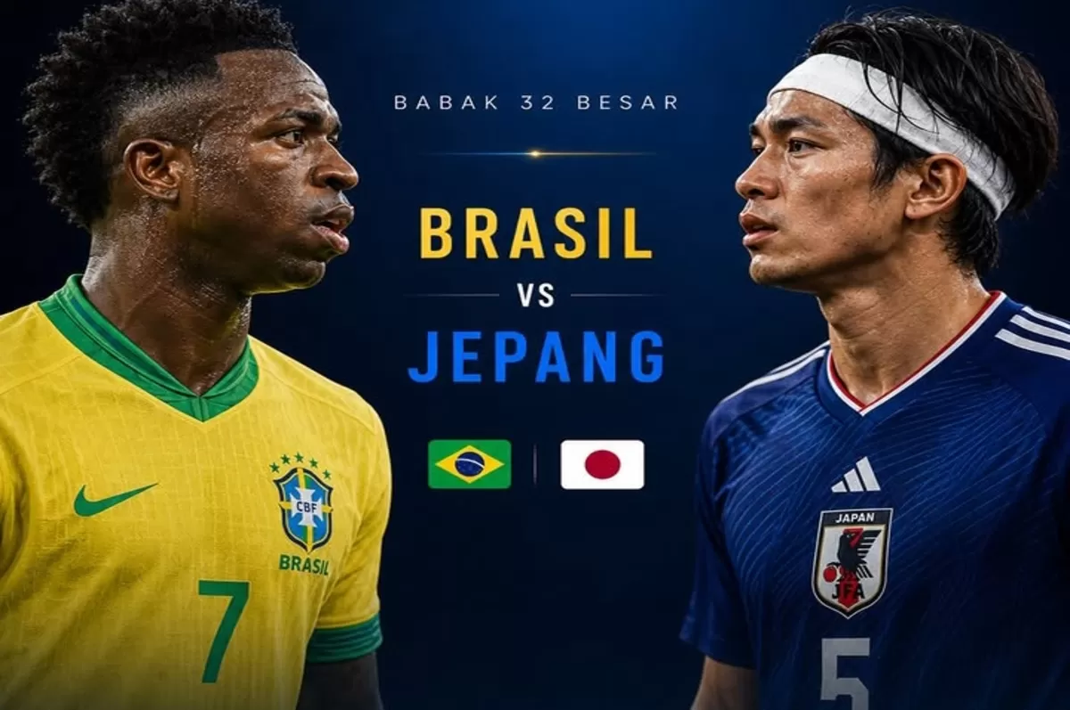 Jadwal siaran langsung Brasil vs Jepang di Piala Dunia 2026 . ( Tangkapan layar Instagram/@kvisiontv    )