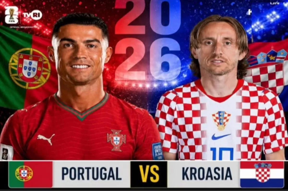 Preview Portugal vs Kroasia di babak 32 besar Piala Dunia 2026, lengkap dengan kondisi tim dan prediksi susunan pemain. (Instagram/@kvisiontv)
