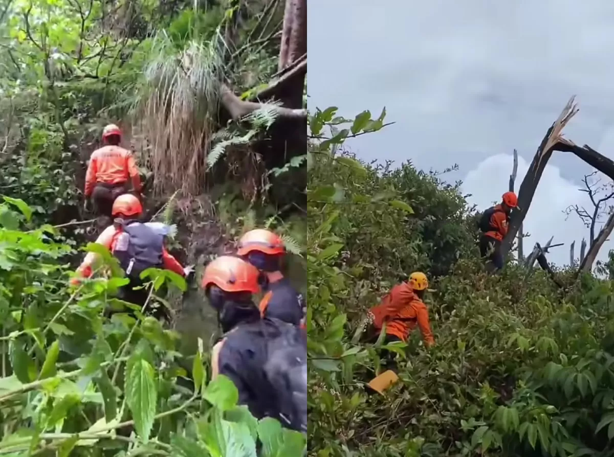 Proses pencarian pendaki yang hilang di Gunung Slamet asal Magelang, Syafiq Ridhan Ali Razan. (Instagram/paicongalvaro17)