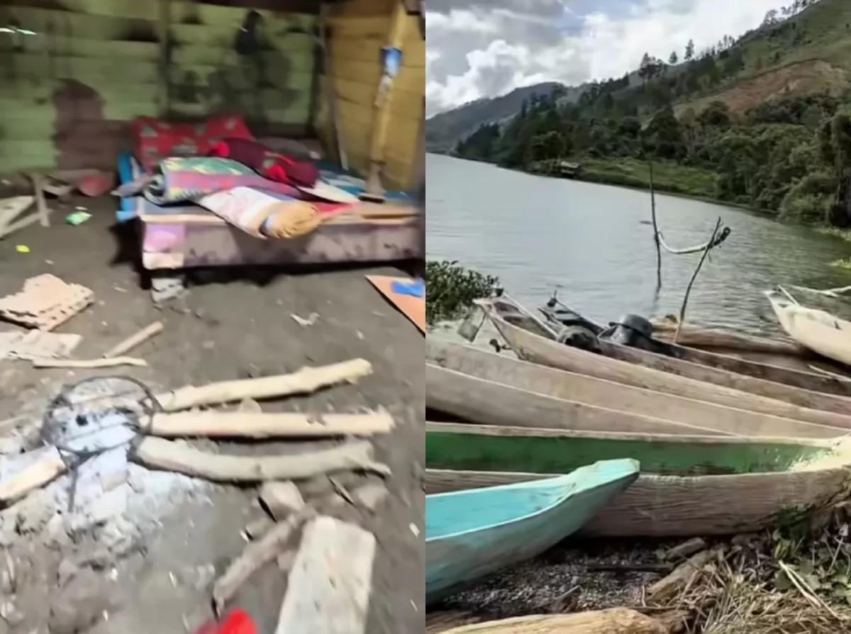 Warga Dusun Lelabu, Mendale, Aceh Tengah yang masih kesulitan akses darat untuk dapat bantuan. (Instagram/syahru_ozer)