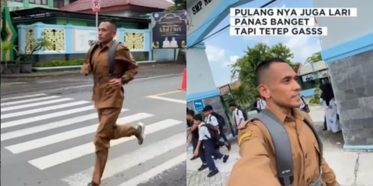 Mengintip viralnya kegiatan guru SMP di Bojonegoro, Jawa Timur yang berangkat dan pulang ke sekolah dengan olahraga lari untuk hemat BBM. (Instagram.com/@ahmadzakifebriansyah_) (Instagram.com/@ahmadzakifebriansyah_)