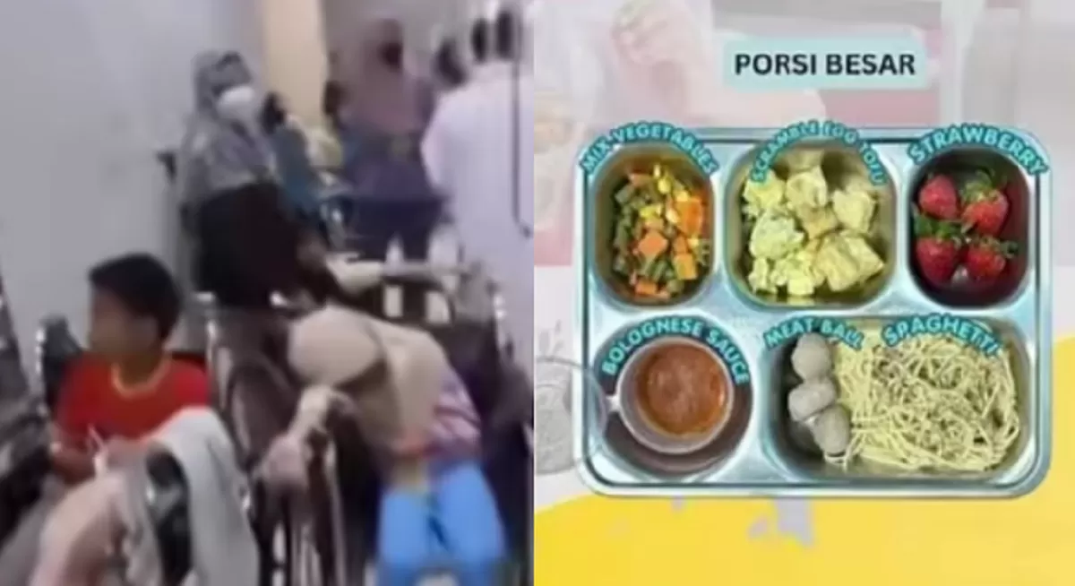 Dugaan keracunan karena makanan MBG di Jakarta Timur. (Instagram/fenomena.jakarta - TikTok/sppgpondok.kelapa2)