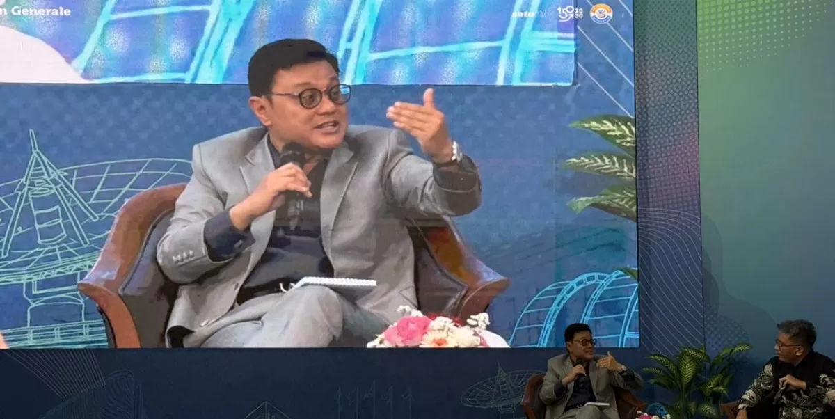 Wadirut MIND ID Dany Amrul Ichdan memaparkan strategi hilirisasi mineral untuk mendorong pertumbuhan ekonomi Indonesia mencapai 8 persen dalam forum akademik di Bandung. (Dok. MIND ID)