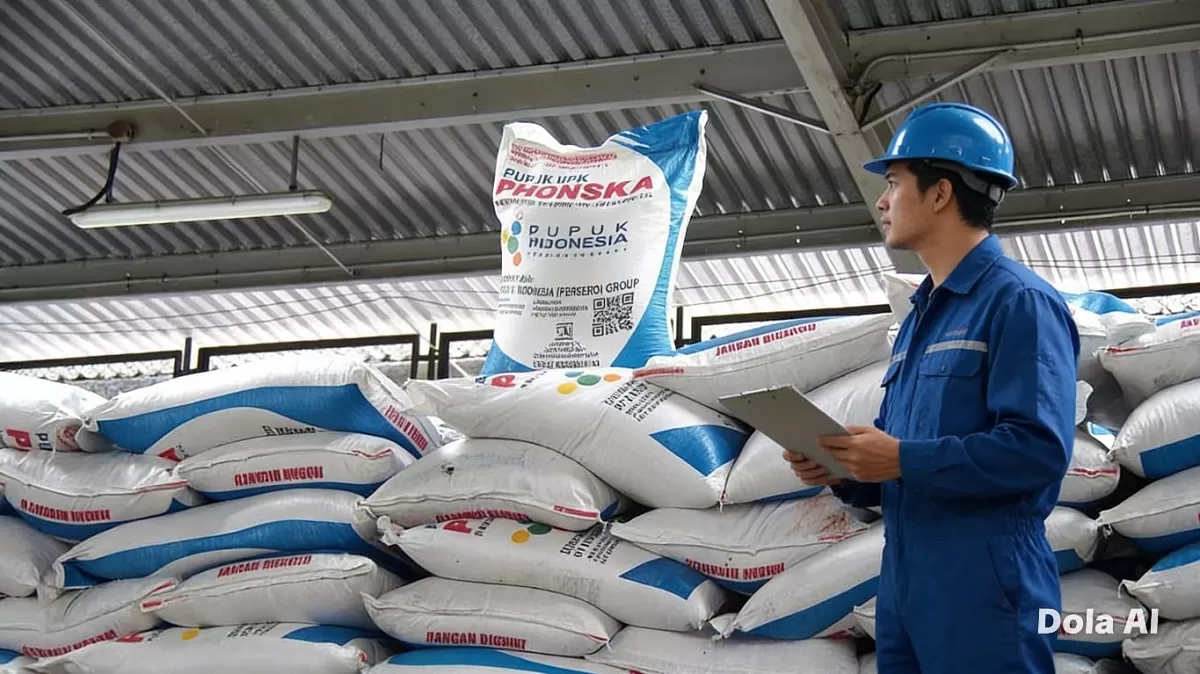 Distribusi pupuk subsidi dipercepat hingga desa guna memastikan kebutuhan petani terpenuhi tepat waktu musim tanam. (Dok. Kreasi Dola AI)