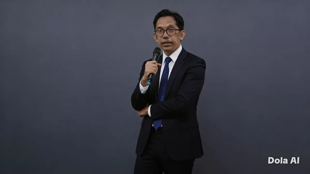 Analis ekonomi politik pasar saham Kusfiardi menyoroti pasar saham dan nilai tukar Rupiah menjadi perhatian pelaku usaha serta investor di tengah tekanan ekonomi dunia. (Dok. Kreasi Dola AI)