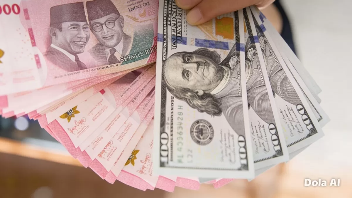 Perdagangan menampilkan kurs rupiah menyentuh Rp17.503 per Dolar AS di tengah meningkatnya ketegangan geopolitik Selat Hormuz (Dok. Kreasi Dola AI)