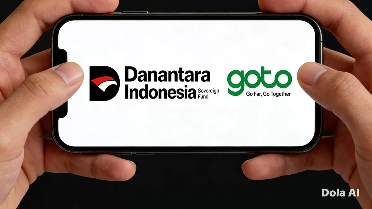 Pergerakan saham GoTo setelah kabar Danantara membeli saham korporasi teknologi ini dan memicu perhatian DPR terhadap transparansi investasi strategis nasional. (Dok Kreasi DOLA AI)