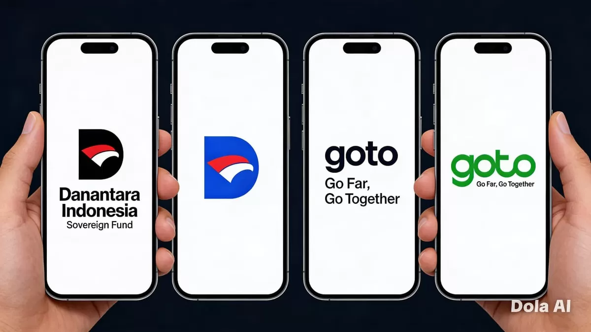  Bursa Efek Indonesia menjadi sorotan setelah investasi Danantara di GoTo memunculkan diskusi publik tentang arah kebijakan ekonomi digital Indonesia. (Dok Kreasi DOLA AI)