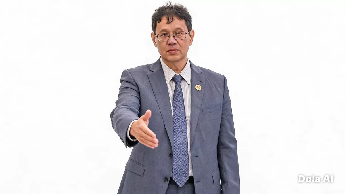 Menkeu Purbaya Yudhi Sadewa menjelaskan alasan pemerintah memangkas anggaran program Makan Bergizi Gratis 2026 demi efisiensi belanja negara. (Dok. Bisnis24jam.com/ Kreasi Dola AI )